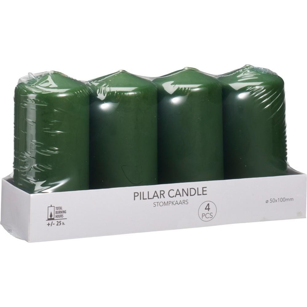 SET 4 CANDELE 5X10CM VERDE